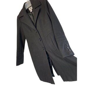 Worthington Womens Black Wool Blend Knee Length Winter Overcoat Small